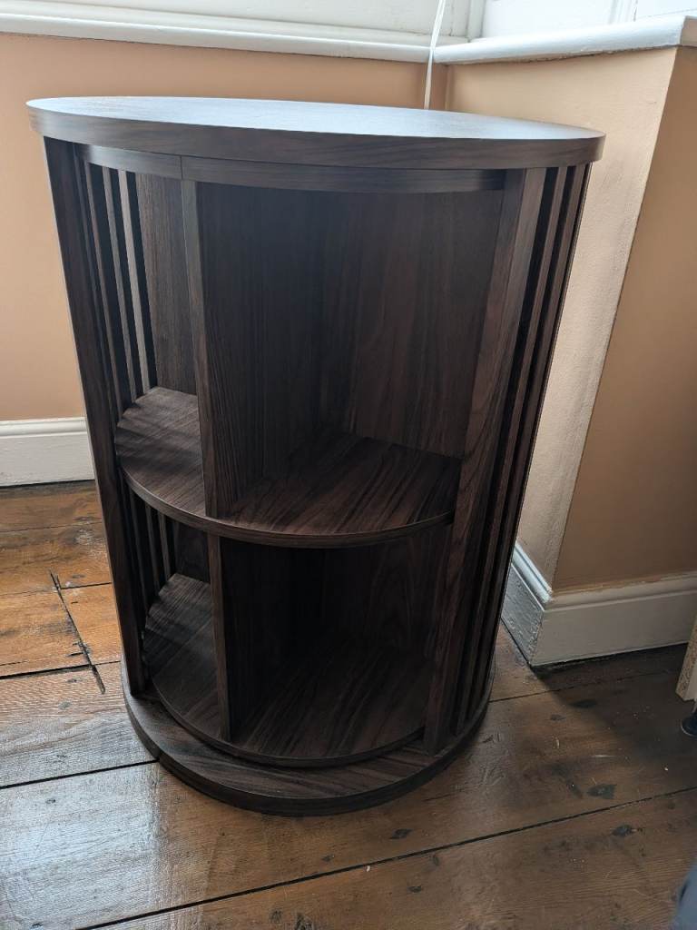 Dark Wood Rotating Bookcase / Storage Unit 
