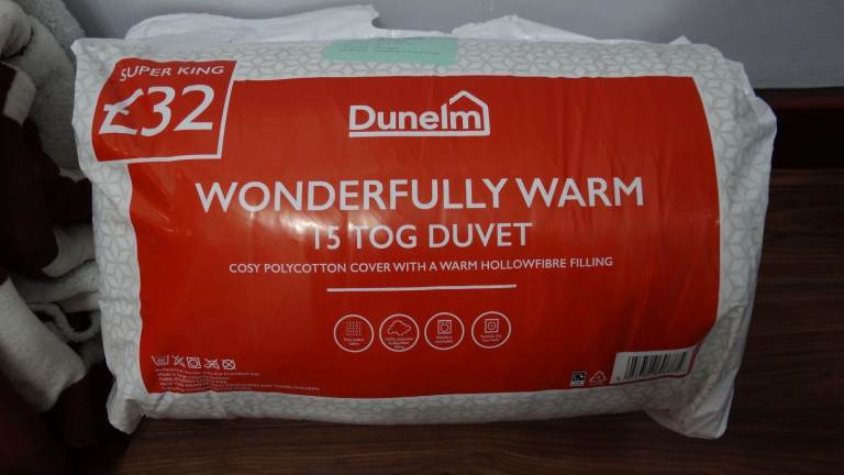 NEW Super King Dunelm Wonderfully Warm 15 Tog Duvet Soft Polyester Cover Plump Polyester Filling IG