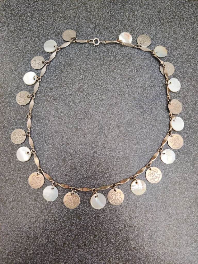 Vintage initial tokens pendant