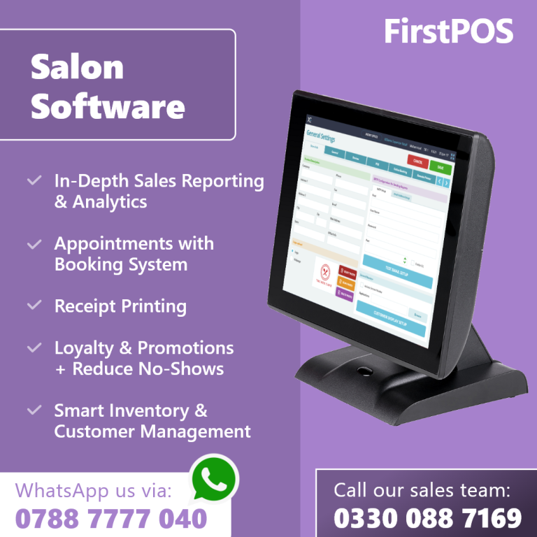 15 Inch Touchscreen EPOS POS Cash Register Till System – Perfect for Salon Businesses