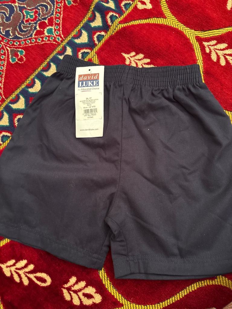New David Luke Kids Navy Blue School Shorts