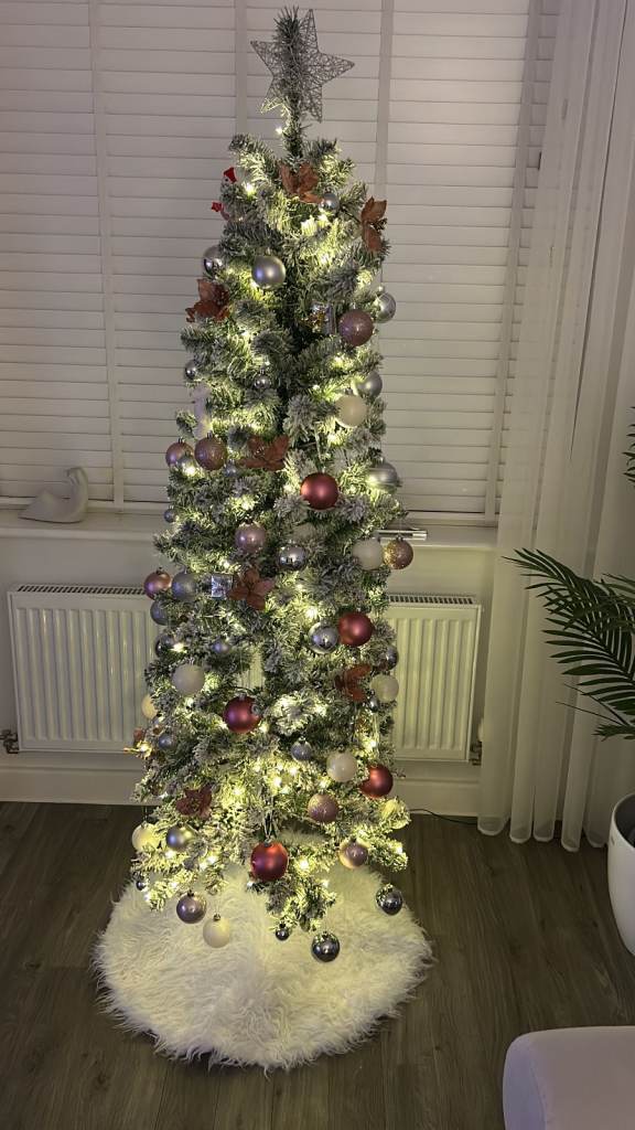 6 FT M&S pre-lit Christmas Tree including baubles