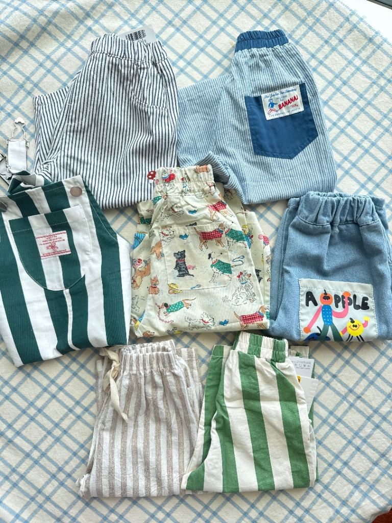 Bundle of 6 Cotton Trousers + 1 Romper | 12–18 Months
