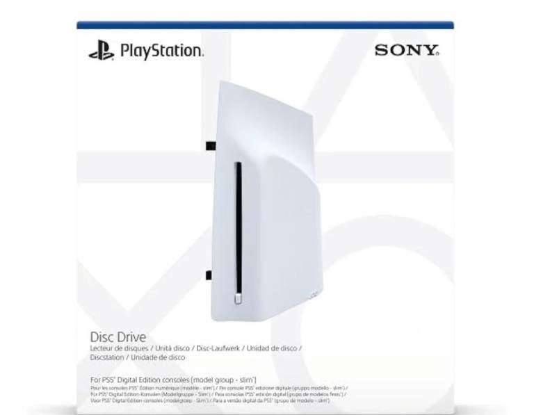 PS5 DIGITAL CONSOLE 825GB AND PS5 DISC DRIVE.
