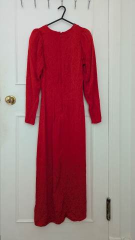h&m red dress lace H&M Red Lace Dress, 3/4 Sleeve, Size Small