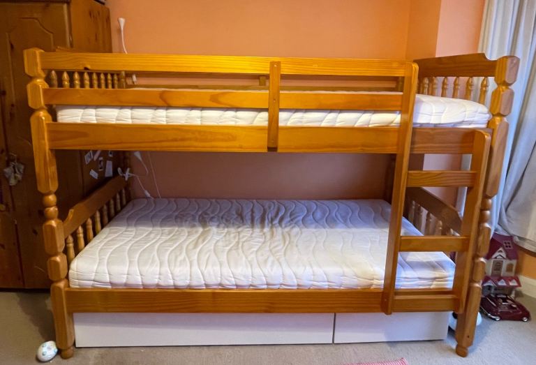 Solid bunk beds and mattresses £75 