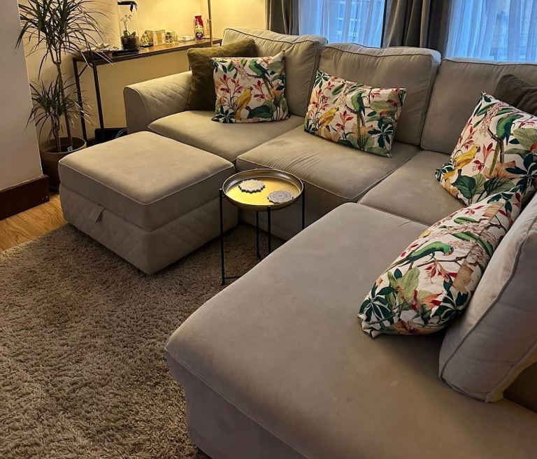 beige sofa 2✖️3 wardrobes and chest of 6 malm drawers from ikea 