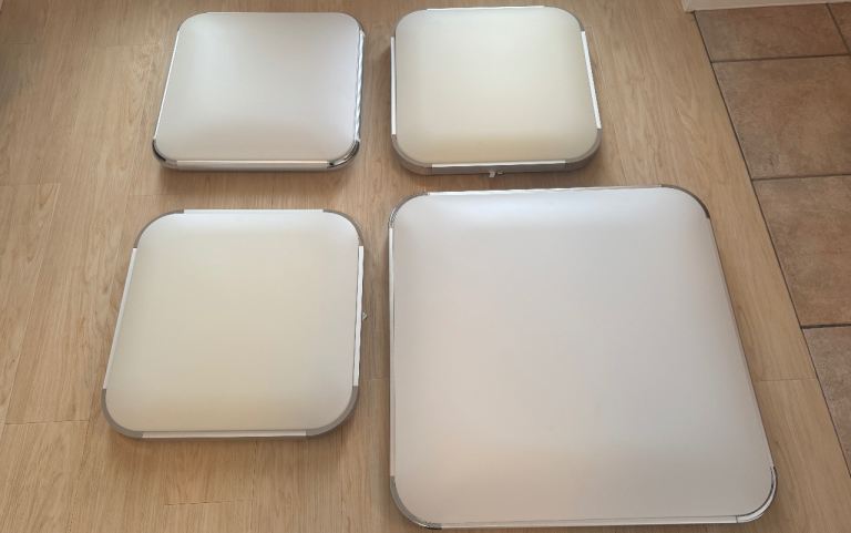 4 modern white thin ceiling LED lights 