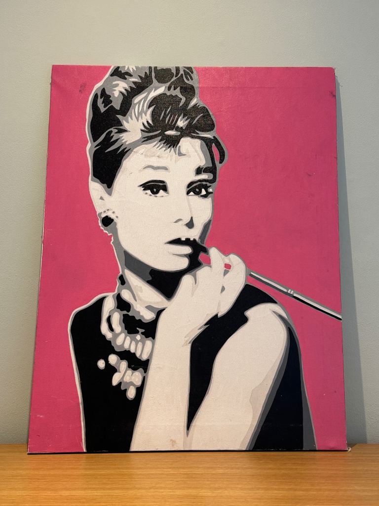 Unique Audrey Hepburn canvas painting modern art 