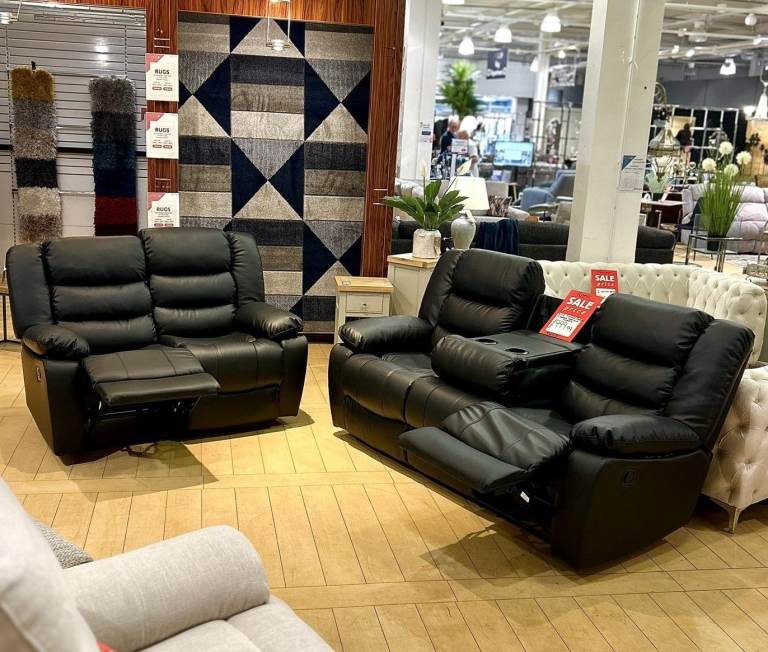 Luxury Roma Leather Recliner 3+2 seater sofa & corner sofa || 24% OFF + Free & Quick Delivery 