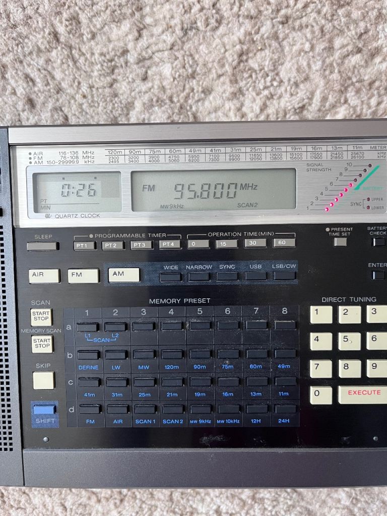 Vintage Sony ICF-2001D World Band Receiver – Original Box & Manuals – Tested