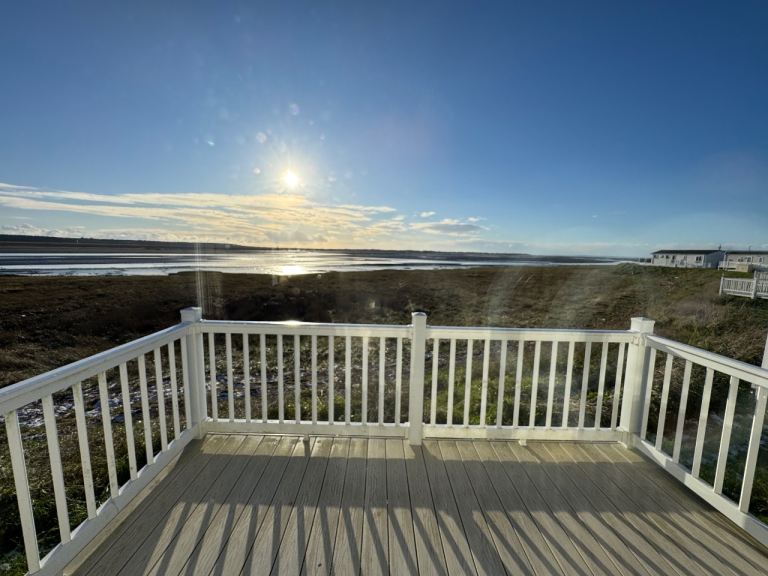 3 bed caravan with sea view, decking and private parking near Pembrokeshire 