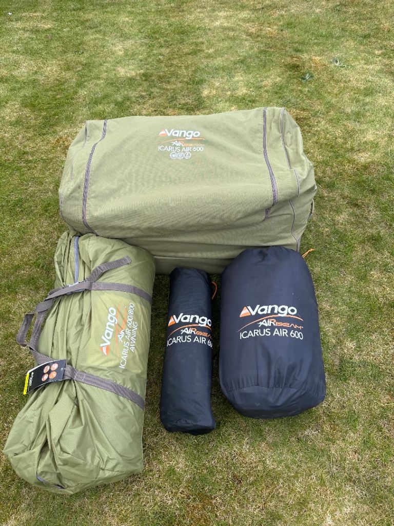 Vango AirBeam Icarus Air 600, awning and carpet