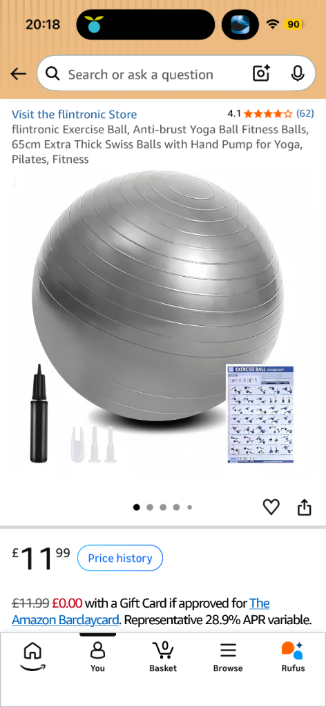 Free excercise/ birthing ball