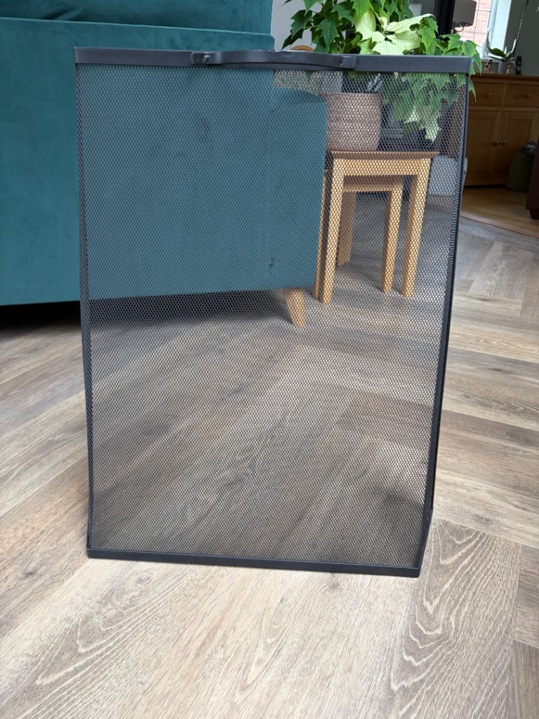 Black metal/mesh fire guard