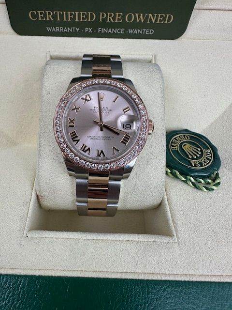 ROLEX ROSE GOLD AND STEEL 31MM BOX AND PAPERS