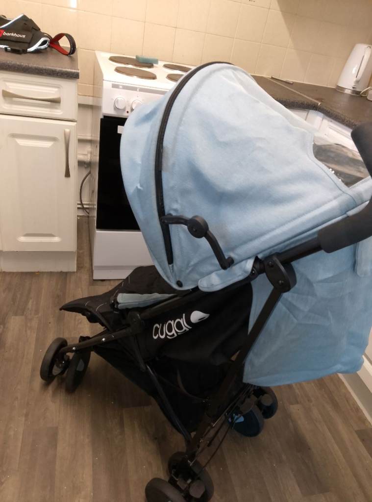 Blue & Black Cuggl pushchair
