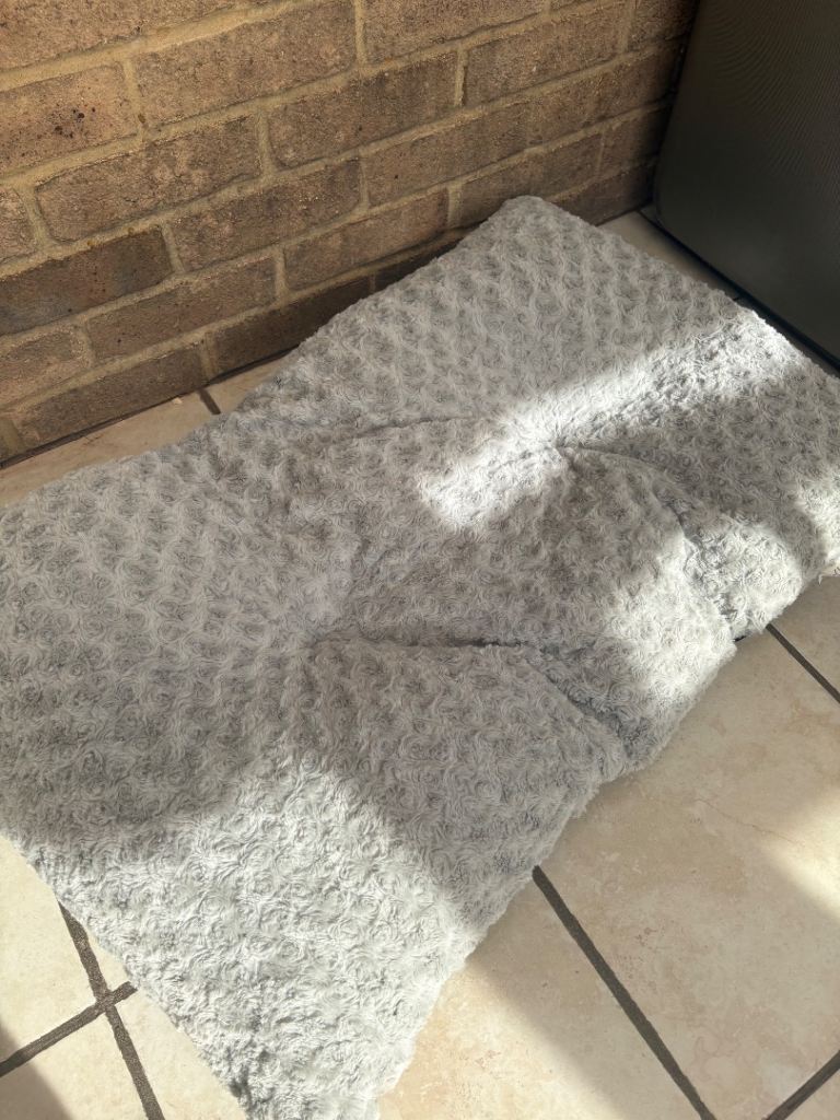 Large grey dog bed