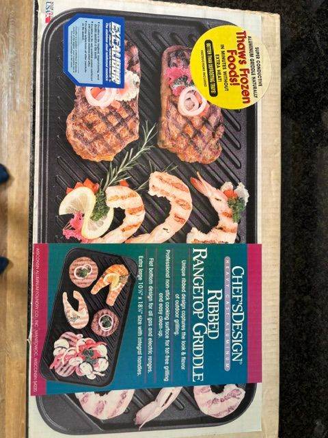 Chef's Design Ribbed Rangetop Griddle - New in Box