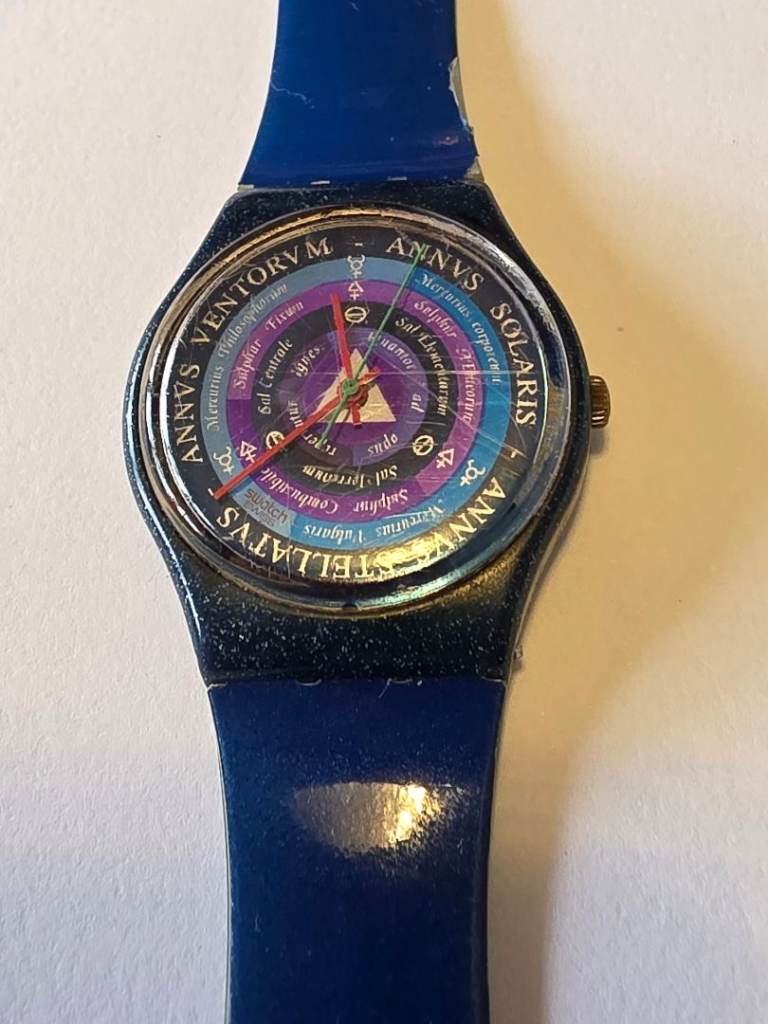 Vintage 1992 Swatch Tarot GN131 Watch In Good Working Order New Battery