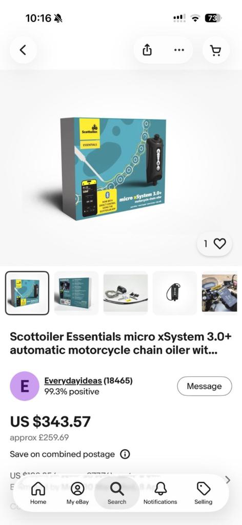Scottoiler motorcycle chain oiler 