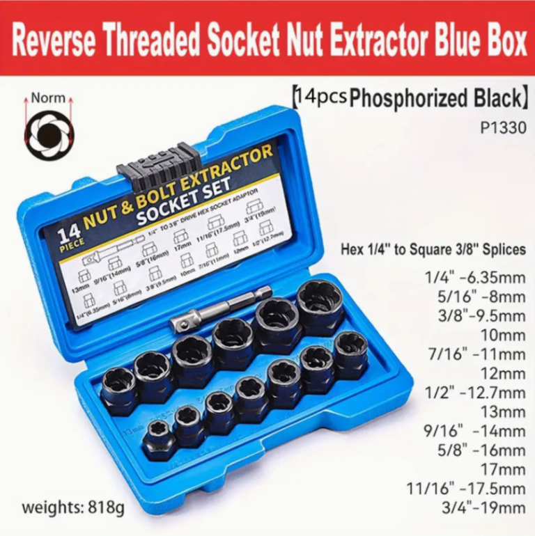 14pcs Nut Extractor, Anti-tooth Sleeve, Sliding Tooth Sleeve, Screw Damaged Nut Screw Cap Extractor