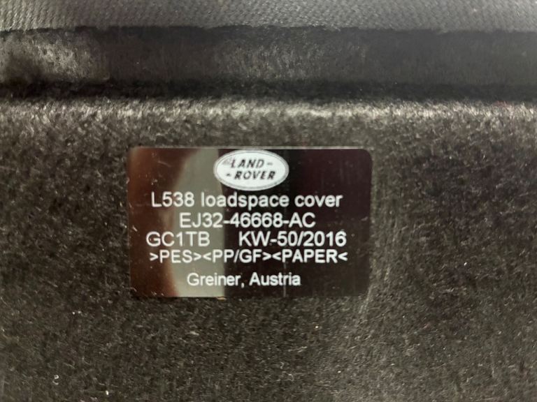 Land Rover L538 loadspace cover EJ32-46668-AC GC1TB KW-50/2016