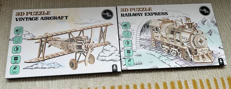 Wood 3d craft plane/Train kits