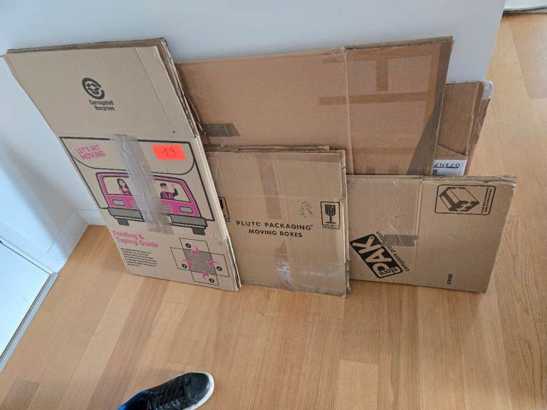 Moving boxes and bubble wrap