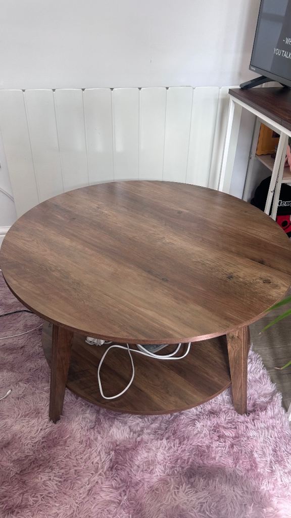 Round Walnut Coffee Table