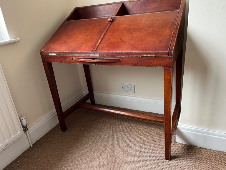 Crate & Barrell Leather Desk