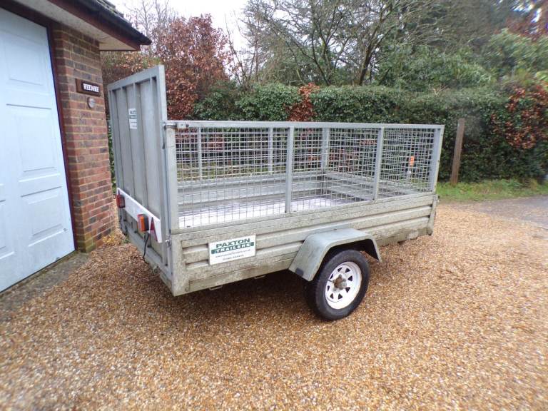 Paxton 8ft x 5ft Trailer with caged sides Spare wheel rear Ramp