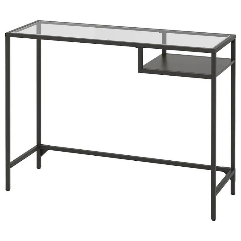 Ikea glass desk black 