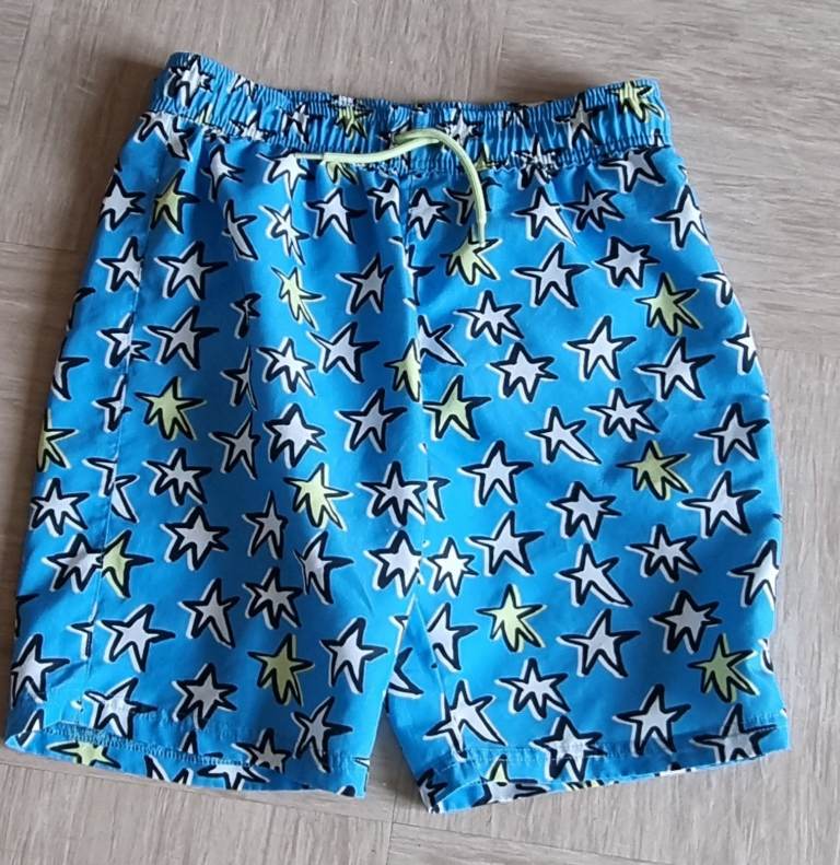 FREE John Lewis Blue Star Patterned Swimming Shorts 67cm waist