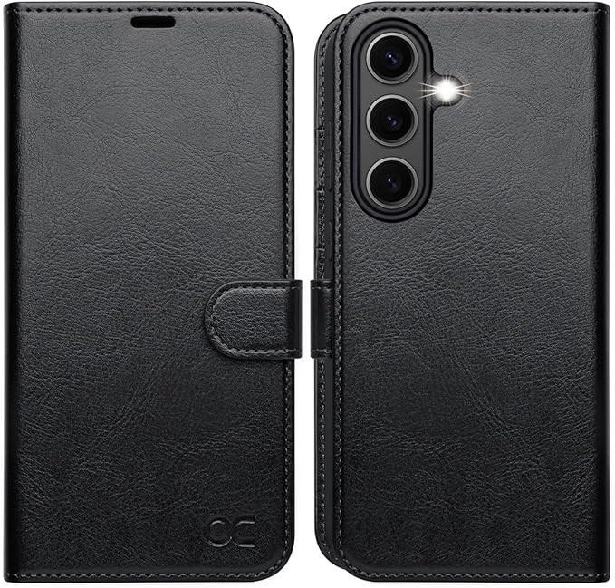 OCASE Samsung Galaxy S25 Wallet Case 6.2 Inch Black PU Leather RFID Kickstand