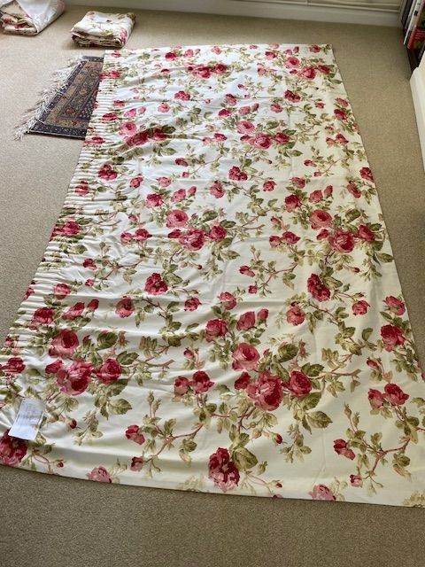 Laura Ashley Curtains Lined Roses Pattern 266cm x 141cm