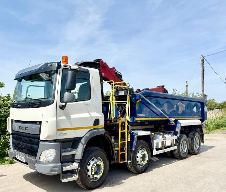 2021 DAF CF85.460 8X4 GRAB TIPPER HIAB 1200RS CLAMSHELL 32T 77,000 MILE EURO6