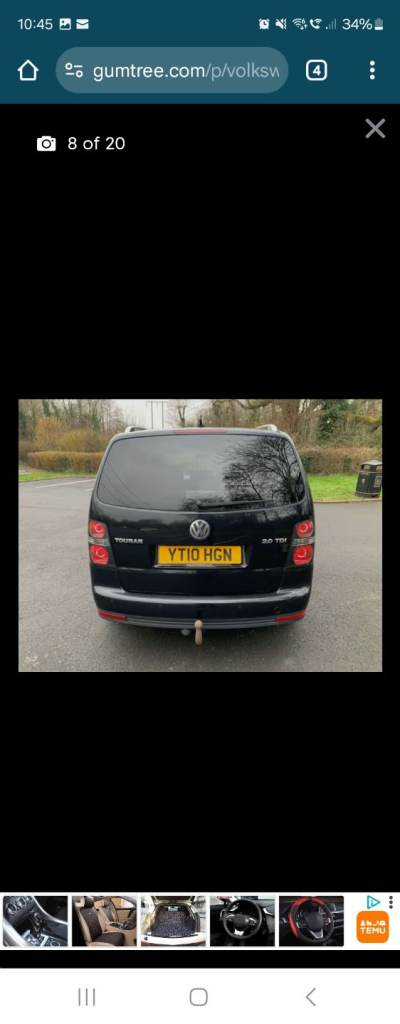 Volkswagen, TOURAN, MPV, 2010, Semi-Auto, 1968 (cc), 5 doors