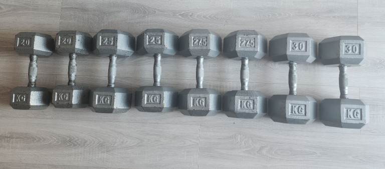 Bodypower hex dumbbells pairs 20kg 25kg 27.5kg 30kg 