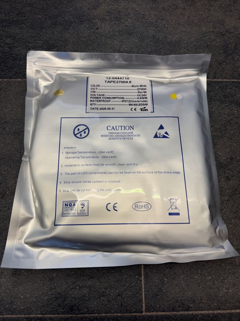 New LED Strip Lights 5M Warm White – Still in Packaging