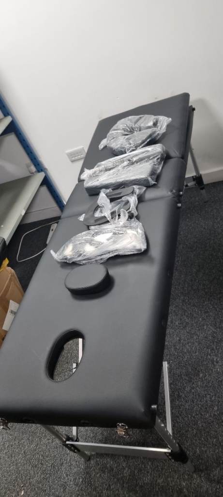 image for Lightweight Portable Massage Comfortable 2-Section Padded Folding Spa Bed, Adjustable 