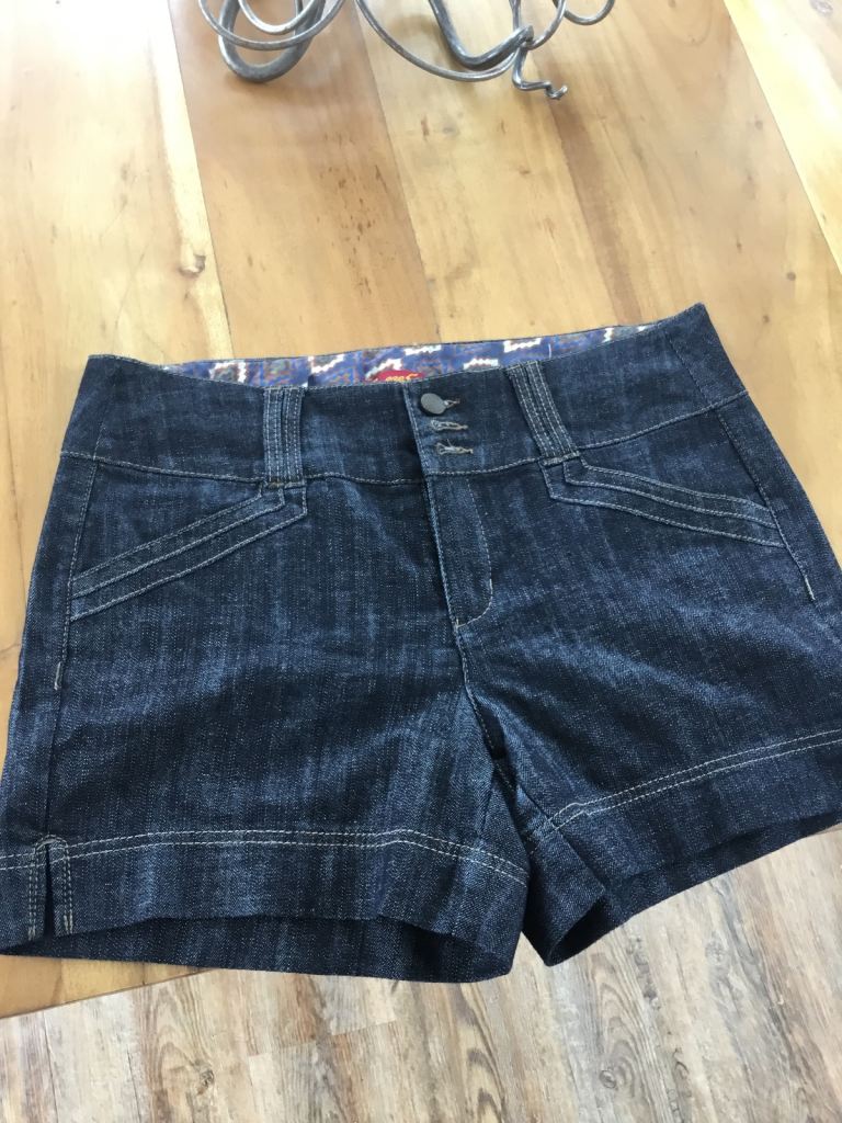 Ladies denim shorts.