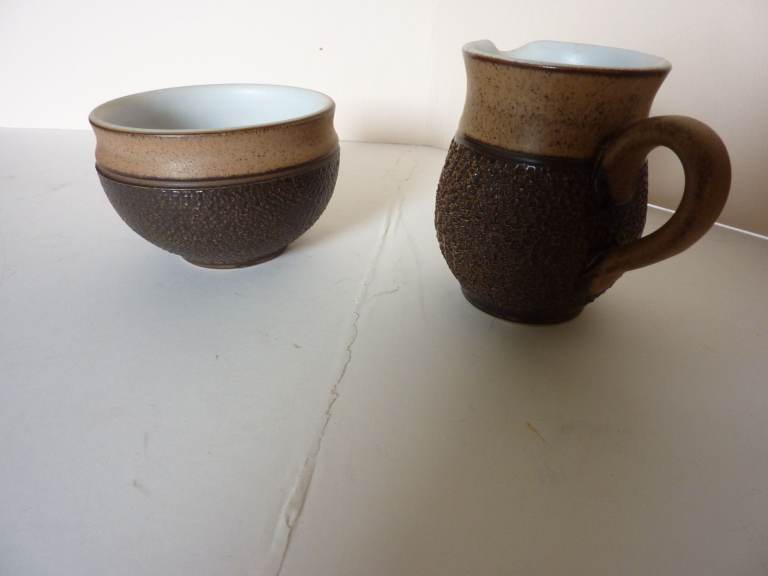 Denby Pottery Cotswold Stoneware Milk Jug & Sugar Basin