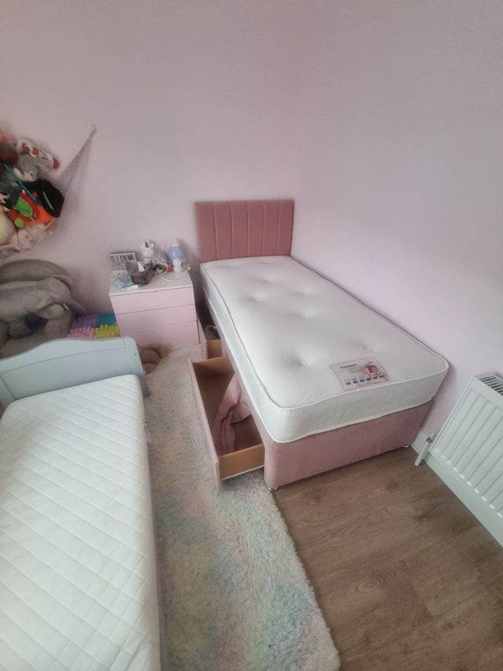 3FT Single Divan Bed With Mattress & Storage Drawers, Multiple Colors, Cash On Delivery