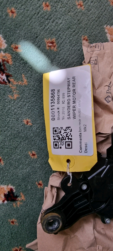 Dacia Sandero Stepway Rear Wiper Motor.