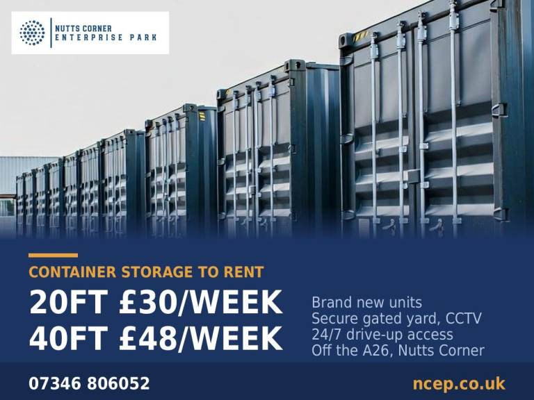 Container Storage Nutts Corner BT29 — Brand New 20ft £30/wk & 40ft £48/wk — 24/7 Access