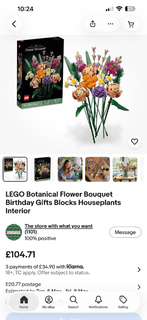 LEGO Botanical Flower Bouquet - As Good As New