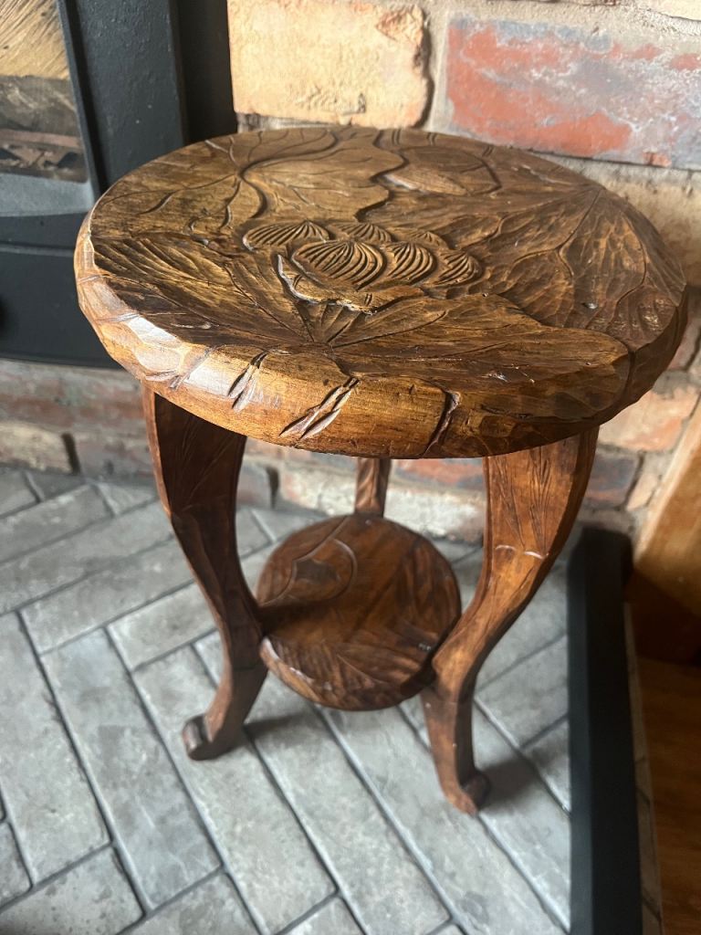Liberty’s & Co. Plant stand / Side table ( Liberty’s London) Antique Japanese carved wood Circa 1910