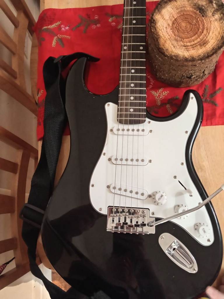 image for Electric guitar, case, amp