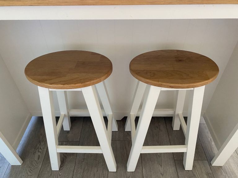 Wooden Bar Stools x 2 - Good Condition